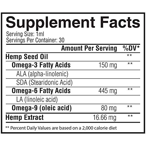 DrBotanic Nutrition Hemp Oil 500mg Drops Rich in Omega 3-6-9 Help...