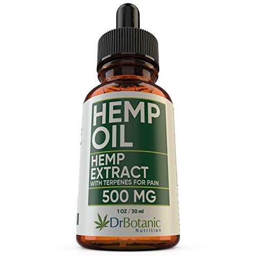 DrBotanic Nutrition Hemp Oil 500mg Drops Rich in Omega 3-6-9 Help...