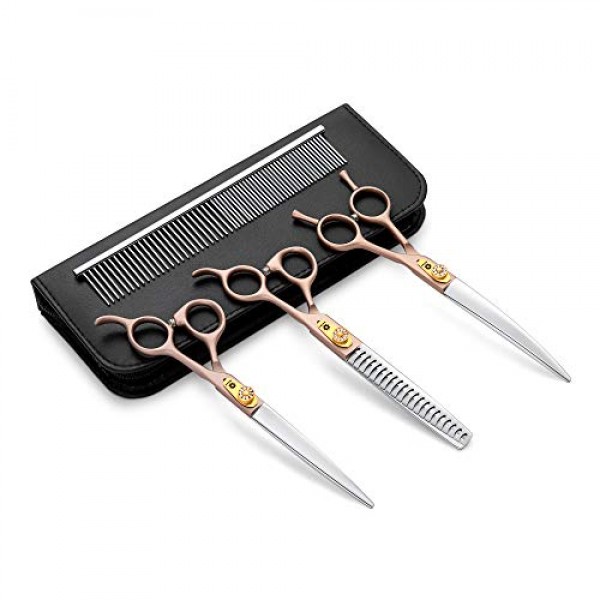 7 Inch Professional Pet Grooming Scissor, 440C Japanese Steel Str...