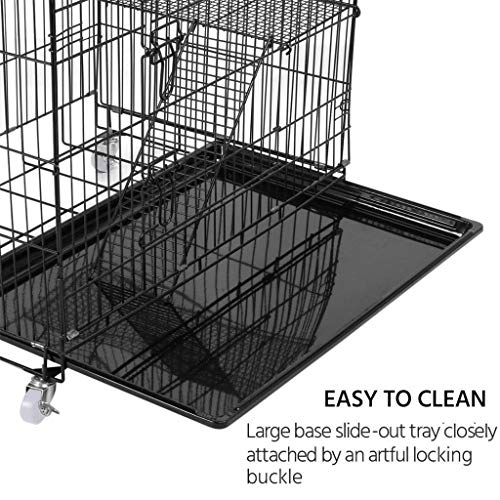 Movable Large cat cage, 3-Tier Metal Wire Pet Playpen,Luxury Thre...