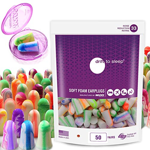 MOLDEX Sparkplugs Soft Foam Earplugs 50 Pairs Ear Plugs for Sleep...