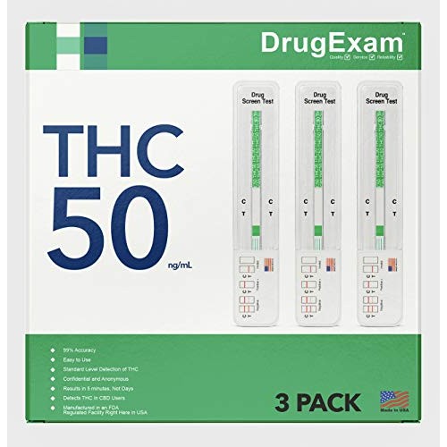 3 Pack - DrugExam Made in USA Highly Sensitive Marijuana THC Sing...