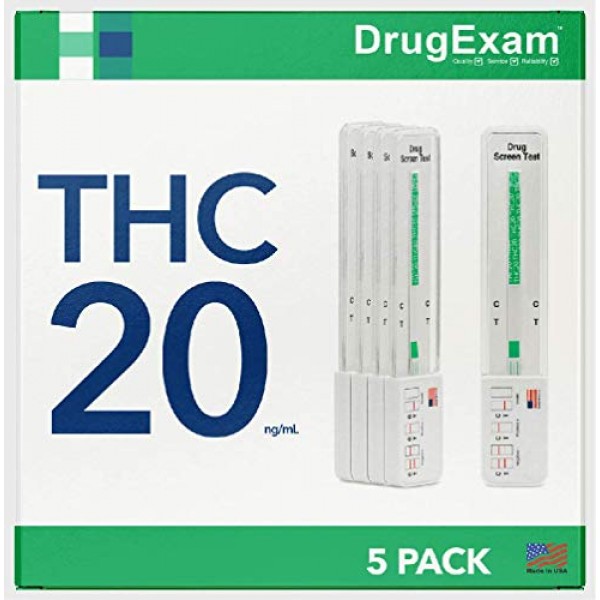 5 Pack - DrugExam Highly Sensitive Marijuana THC 20 ng/mL Single ...