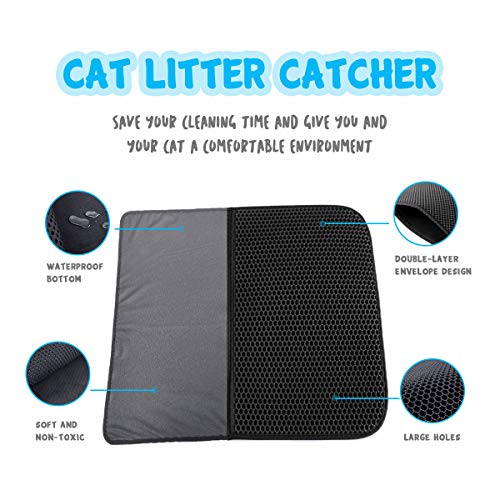 DUANY STORE Cat Litter Mat Cat Litter Trapping Mat, Honeycomb Dou...