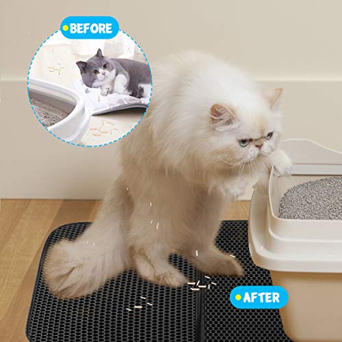 DUANY STORE Cat Litter Mat Cat Litter Trapping Mat, Honeycomb Dou...