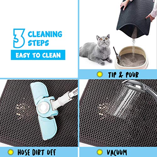 DUANY STORE Cat Litter Mat Cat Litter Trapping Mat, Honeycomb Dou...