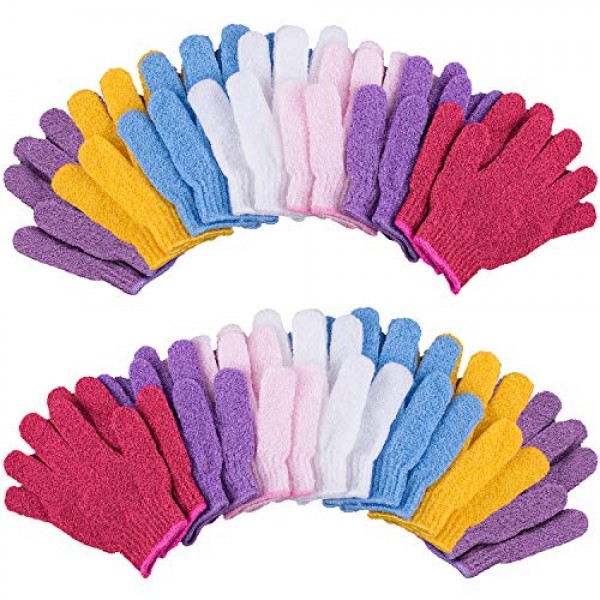 Duufin 14 Pairs Exfoliating Gloves Body Scrub Bath Gloves Exfolia...