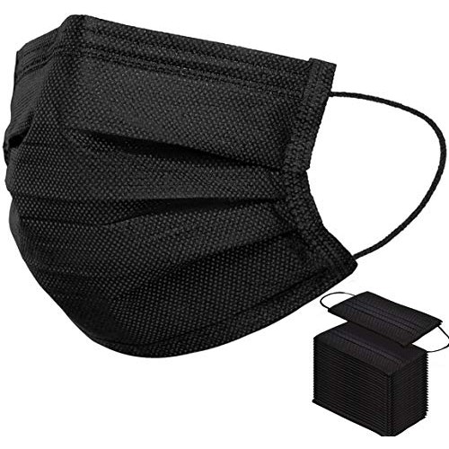 50 PCS Black Disposable Face Masks Breathable Dust Mask with Stre...