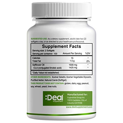 Deal Supplement CLA 1500mg Per Serving, 200 Softgels, Super Extra...
