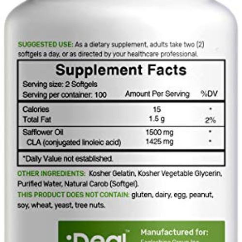 Deal Supplement CLA 1500mg Per Serving, 200 Softgels, Super Extra...