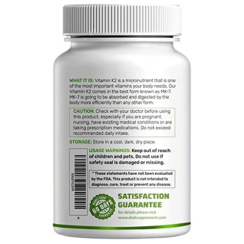 Eagleshine Vitamins Vitamin K2 MK-7 Menaquinone 150 mcg, 6 Months...