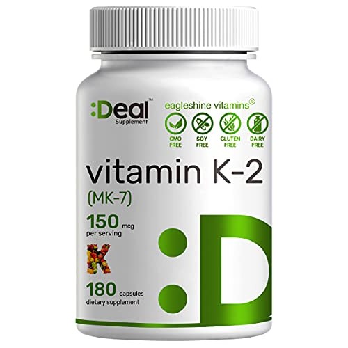 Eagleshine Vitamins Vitamin K2 MK-7 Menaquinone 150 mcg, 6 Months...