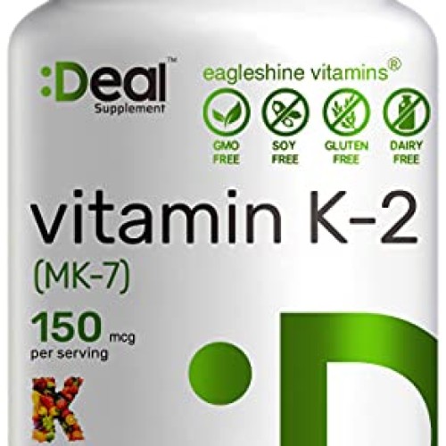 Eagleshine Vitamins Vitamin K2 MK-7 Menaquinone 150 mcg, 6 Months...