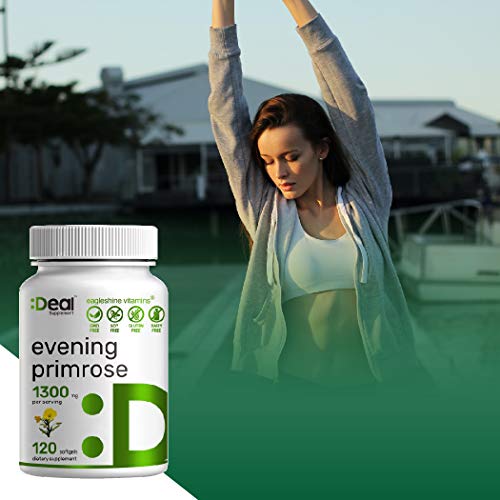 Evening Primrose Oil 1300mg Softgels, Standardized to 10% GLA Ga...