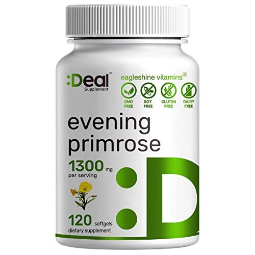 Evening Primrose Oil 1300mg Softgels, Standardized to 10% GLA Ga...