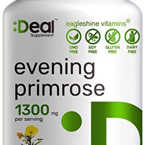 Evening Primrose Oil 1300mg Softgels, Standardized to 10% GLA Ga...