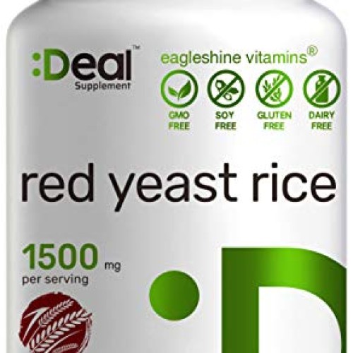 Red Yeast Rice 1500mg, 180 Capsules, Support Cardiovascular Healt...