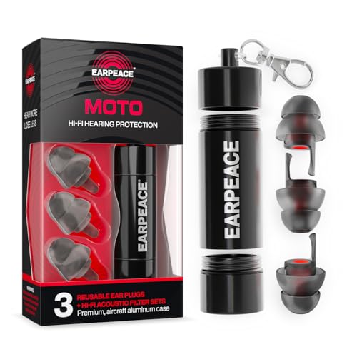 EARPEACE Moto - Motorcycle Ear Plugs Wind Noise Protection - Reus...