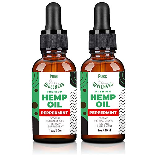 Hemp Oil 5,000mg 2-Pack Peppermint Hemp Oil Pure Hemp Oil and E...