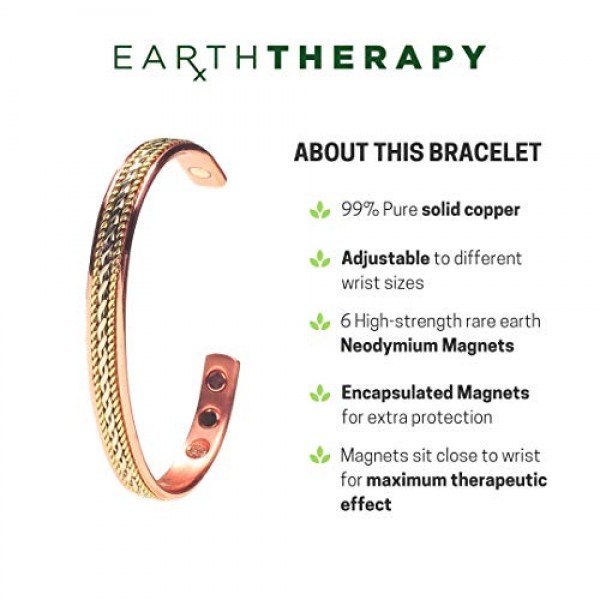 Womens Pure Copper Magnetic Healing Bracelet for Arthritis, Carp...
