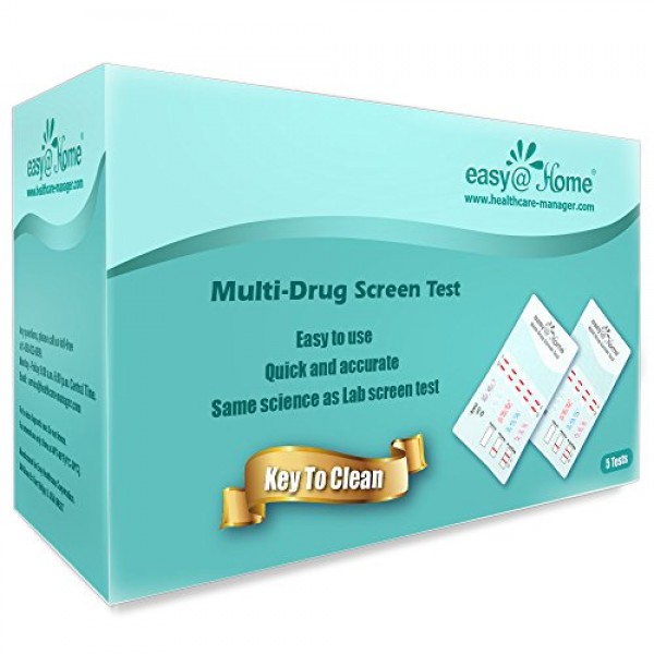5 Pack Easy@Home 12 Panel Instant Drug Test Kits - Testing Mariju...