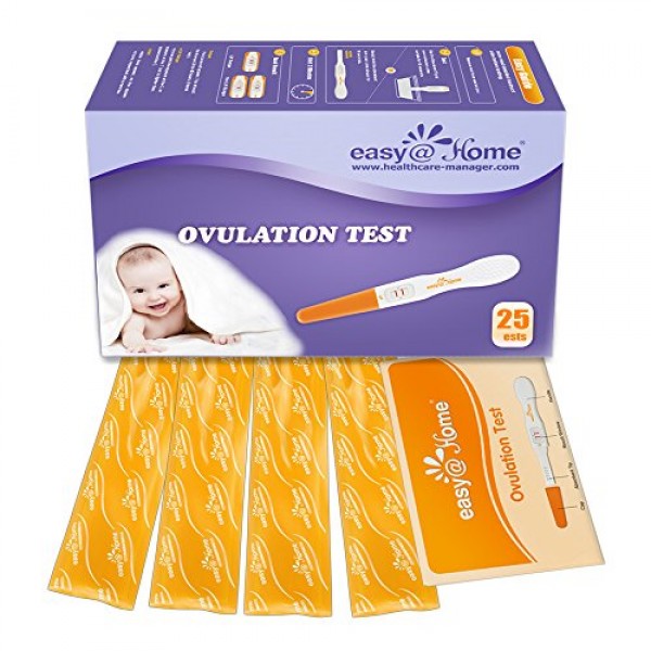 Easy@Home 25 Ovulation Predictor Kit Test Sticks, FSA Eligible Mi...