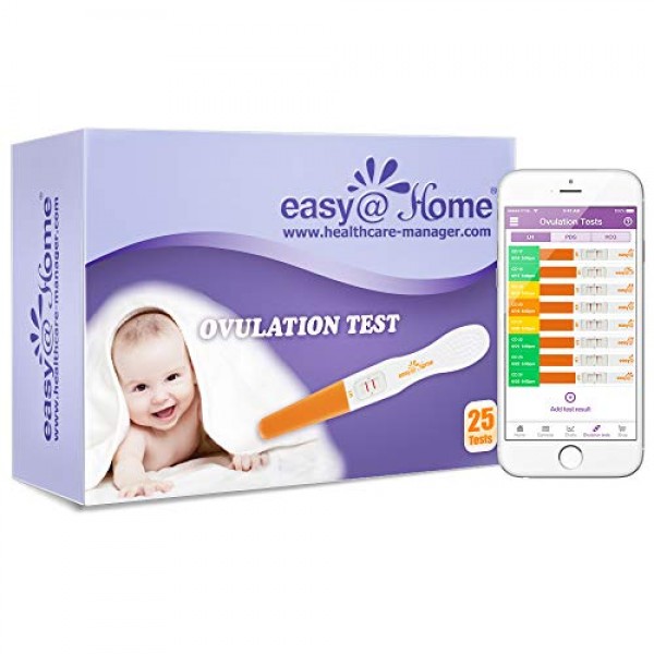 Easy@Home 25 Ovulation Predictor Kit Test Sticks, FSA Eligible Mi...
