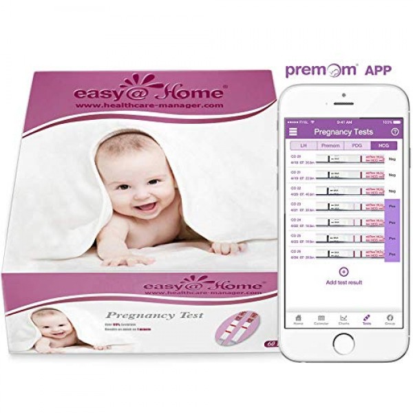 Easy@Home Branded 60 Pregnancy Tests, FSA Eligible, Powered by Pr...