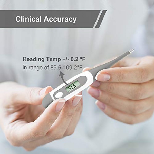 Easy@Home Digital Oral Thermometer for Kid, Baby, and Adult, Rect...