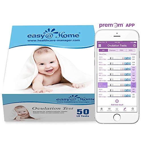 Easy@Home Ovulation Test Strips, 50 Pack Fertility Tests, Ovulati...