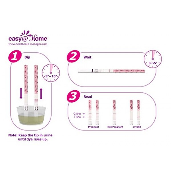 Easy@Home Pregnancy Test Strips, 40 HCG Tests
