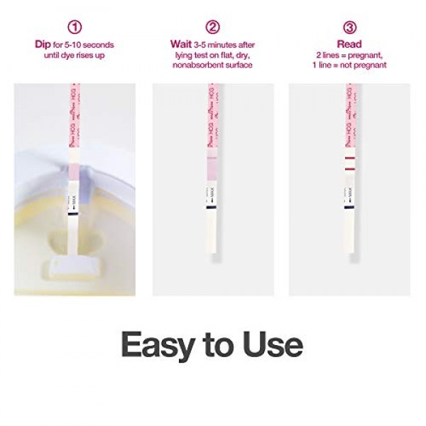 Pregnancy Test Strips for Early Detection, Fertility Test Kit, 25...
