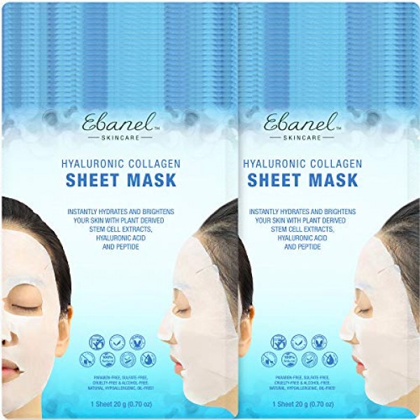 Ebanel 40 Pack Collagen Face Mask, Instant Brightening & Hydratin...
