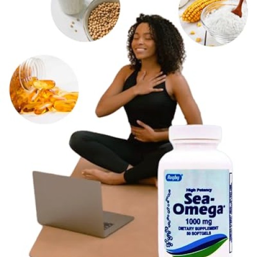 High Potency Rugby 1000mg Natural Deep Sea Hiccupsless Fish Oil O...