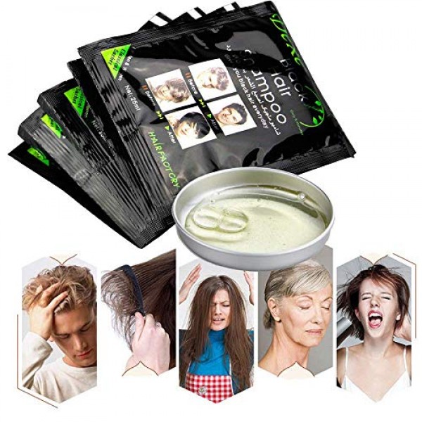 10 PCS Dexe Black Hair Shampoo Instant Hair Dye for Men Women Bla...