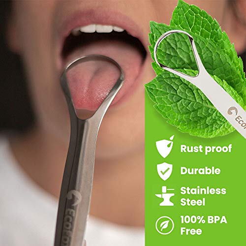 Tongue Scraper 2 Pack with Case | Reduce Bad Breath Medical Gr...