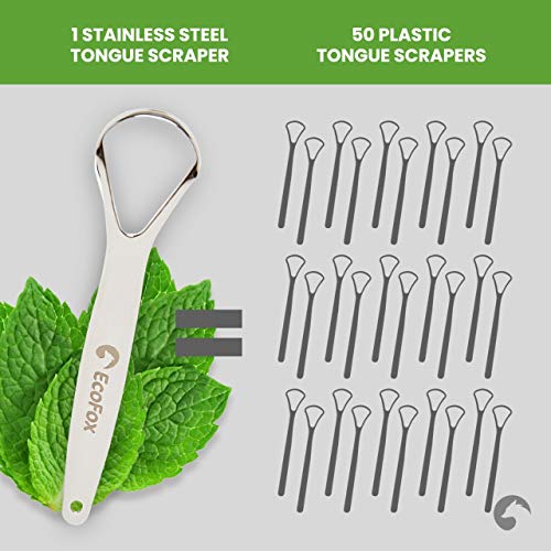 Tongue Scraper 2 Pack with Case | Reduce Bad Breath Medical Gr...