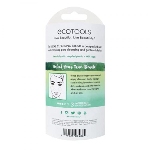 EcoTools Gentle Pore Cleansing Brush, Scrubber For Facial Skincar...