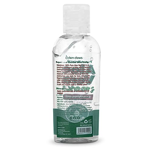 Eden Dews Travel-Size Aloe Vera Gel for Dry Skin 100% Pure & Natu...