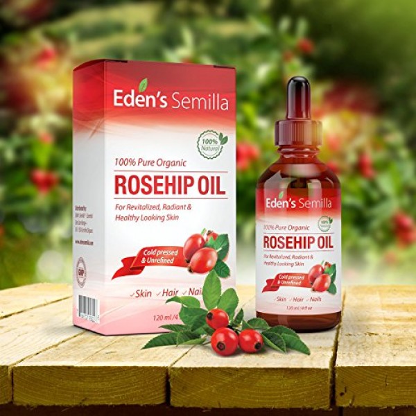 100% Pure Rosehip Oil - 4 OZ - Certified ORGANIC - Cold pressed &...