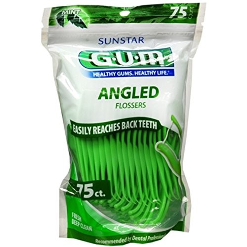 GUM Angled Flossers Fresh Mint 75 Each Pack of 3