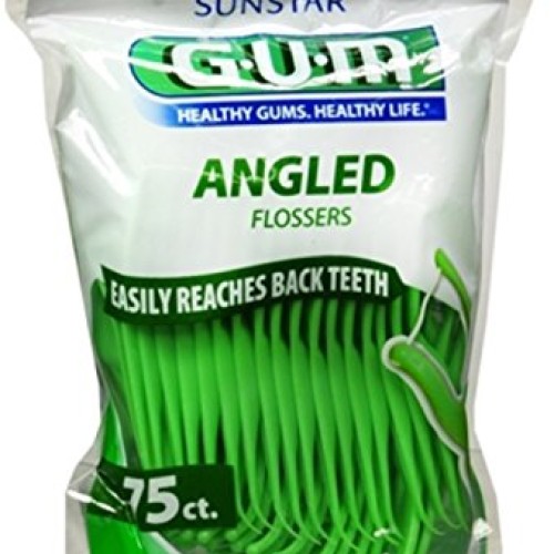 GUM Angled Flossers Fresh Mint 75 Each Pack of 3