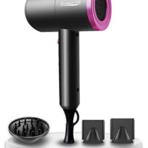 Hair Dryer Ionic, Elegant Life 1800W Professional Blow Dryer Buil...