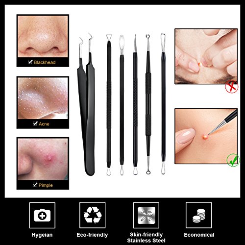 Ellesye Blackhead Remover,6 PCS Pimple Popper Tool with a Metal S...