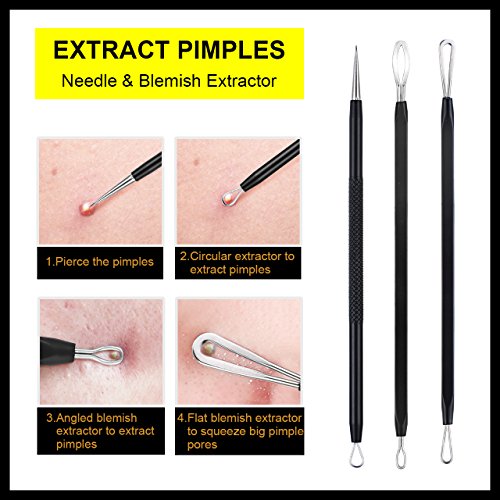 Ellesye Blackhead Remover,6 PCS Pimple Popper Tool with a Metal S...
