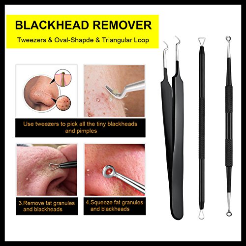 Ellesye Blackhead Remover,6 PCS Pimple Popper Tool with a Metal S...