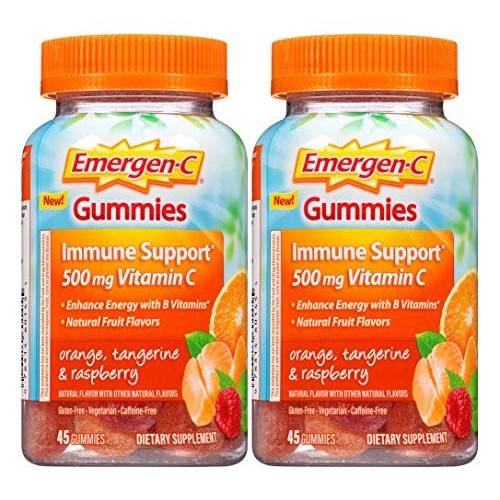 Emergen-c Gummies Immune Support 500 mg vitamin C, Orange Tangeri...