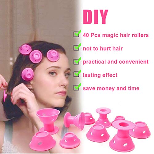 Emoly 40 Pcs Magic Silicone Hair Rollers - Include 20pcs Large Si...