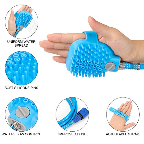 Emoly Pet Shower Kit, 2 in 1 Pet Bathing Tool Shower Sprayer, Adj...