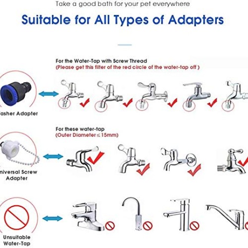 Emoly Pet Shower Kit, 2 in 1 Pet Bathing Tool Shower Sprayer, Adj...